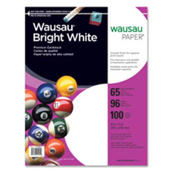 Wausau Papers Wausau Papers WAU91901 Cardstock Paper; 65 lb.; 8.5 in. x 11 in.; 100-PK; White WAU91901